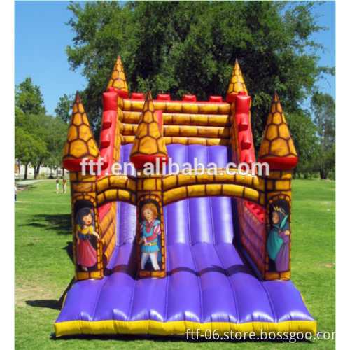 In 2016, the new high quality commercial giant yellow oxford fabric inflatable slide bed jump